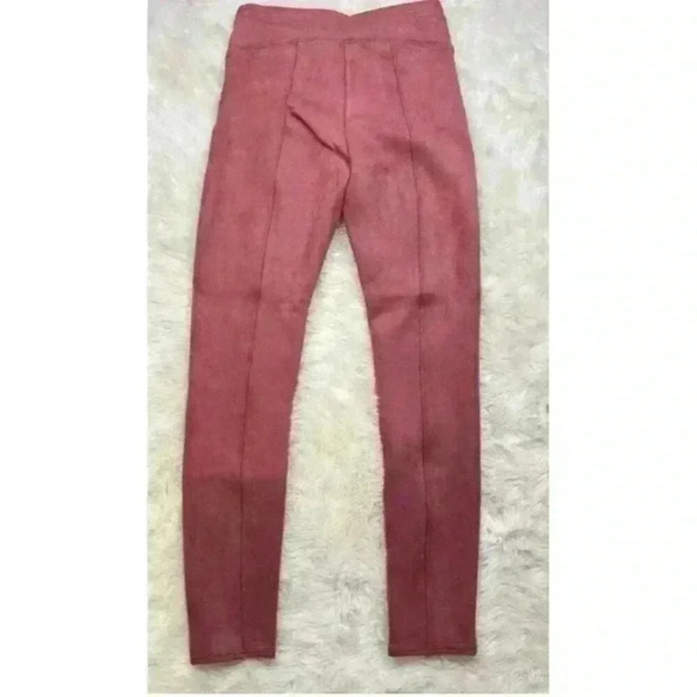 SPANX Leggings Women’s Size M Faux Suede in Rich Rose Classic Yoga EUC - Picture 4 of 8